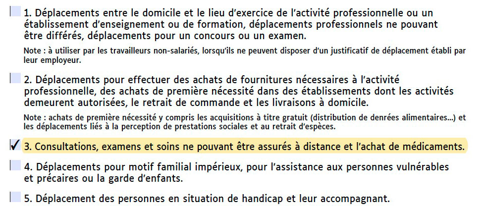 Attestation de déplacement dérogatoire pour la consultation hypnose