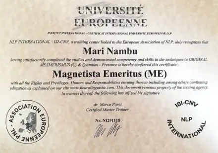 Certificat Hypnose magnétisme